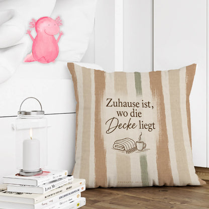 Gemütliches gestreiftes Dekokissen für Zuhause mit Kaffeetasse|p:2014514|h:a1619e40637d1cdb42f4d50559464117