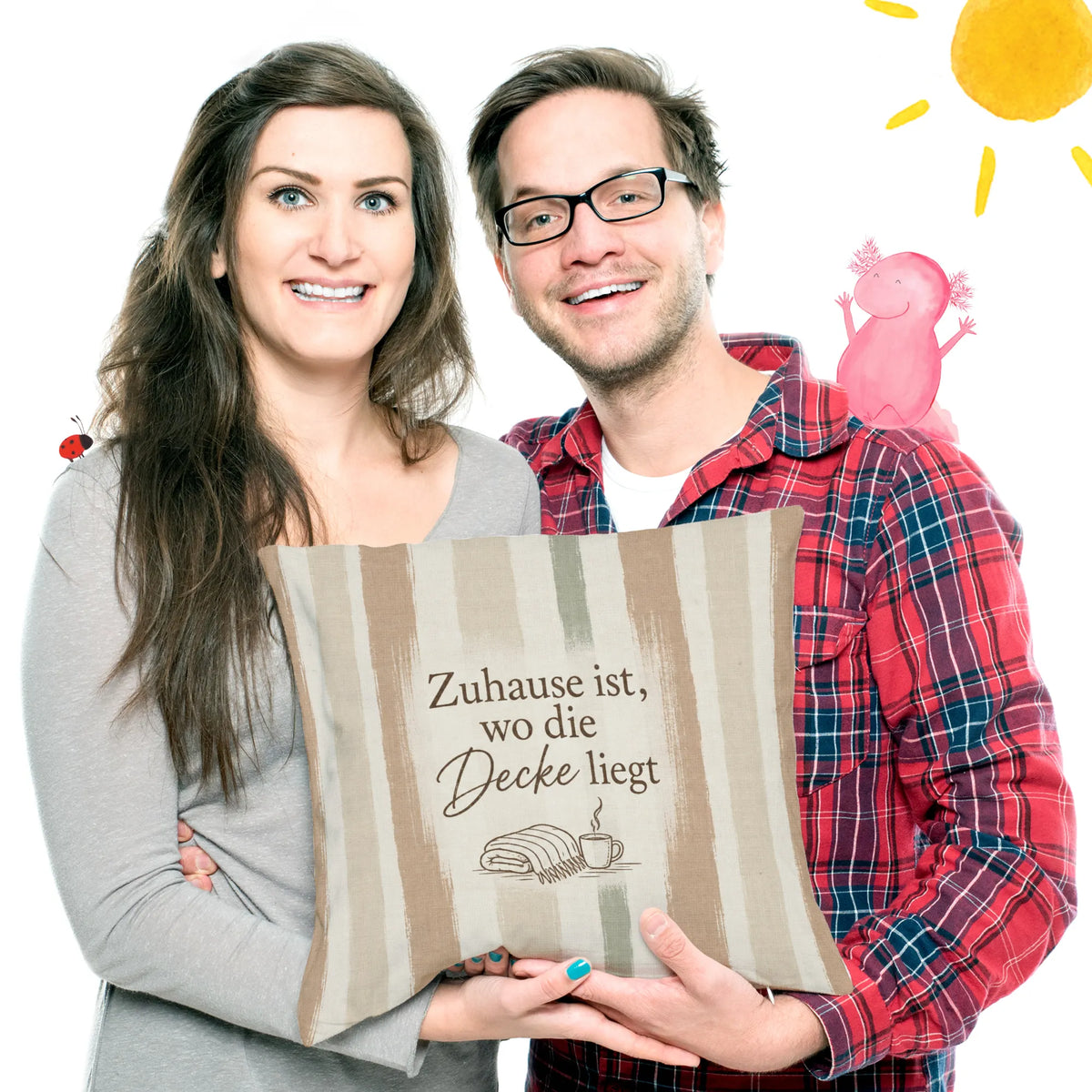 Gemütliches gestreiftes Dekokissen für Zuhause mit Kaffeetasse|p:2014514|h:d6ab816812331dc442869123b6be16cd