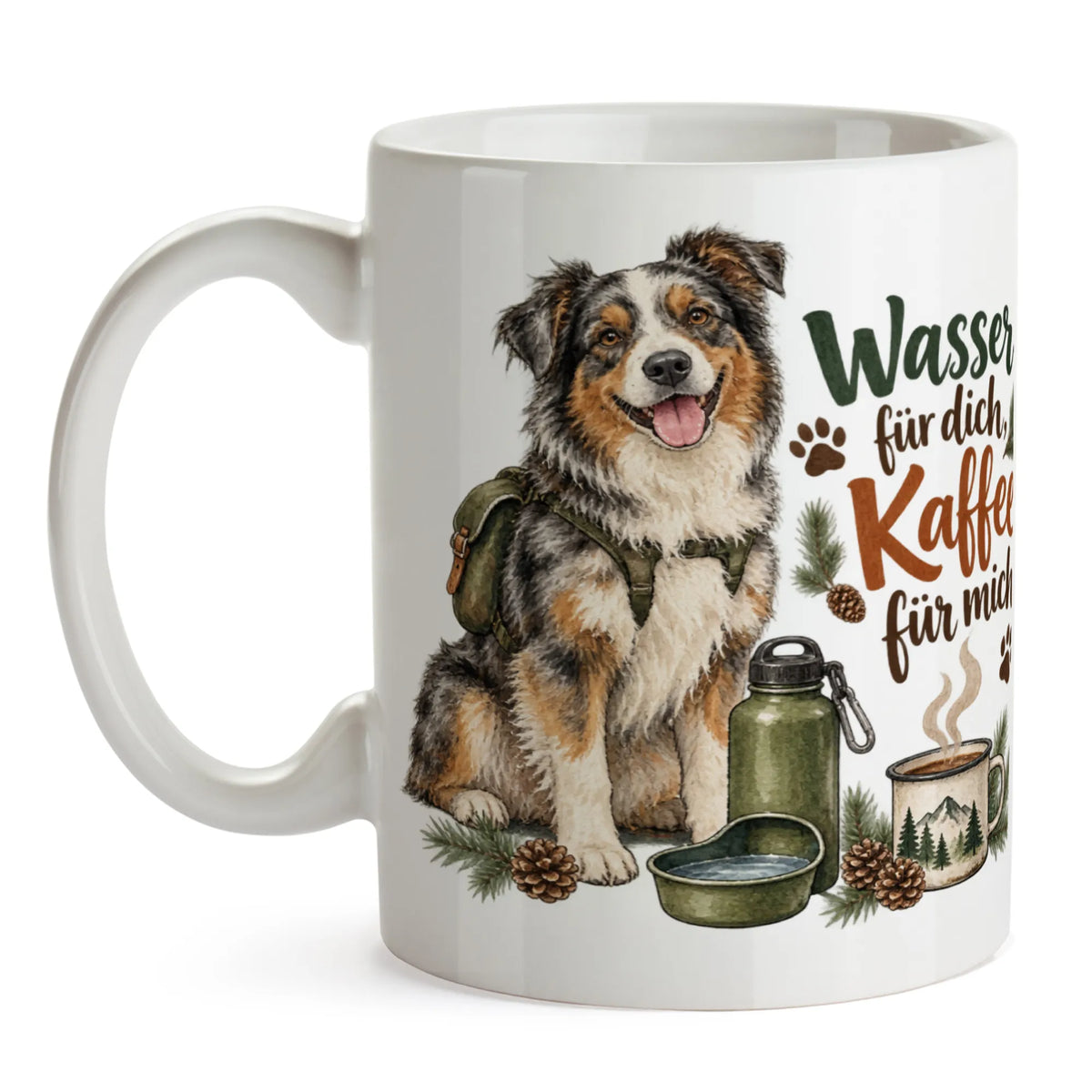 Lustiger Trinkbecher für Hunde unterwegs mit Australian Shepherd|p:2014526|h:58ae590e3fdbb375e622411d513d719e