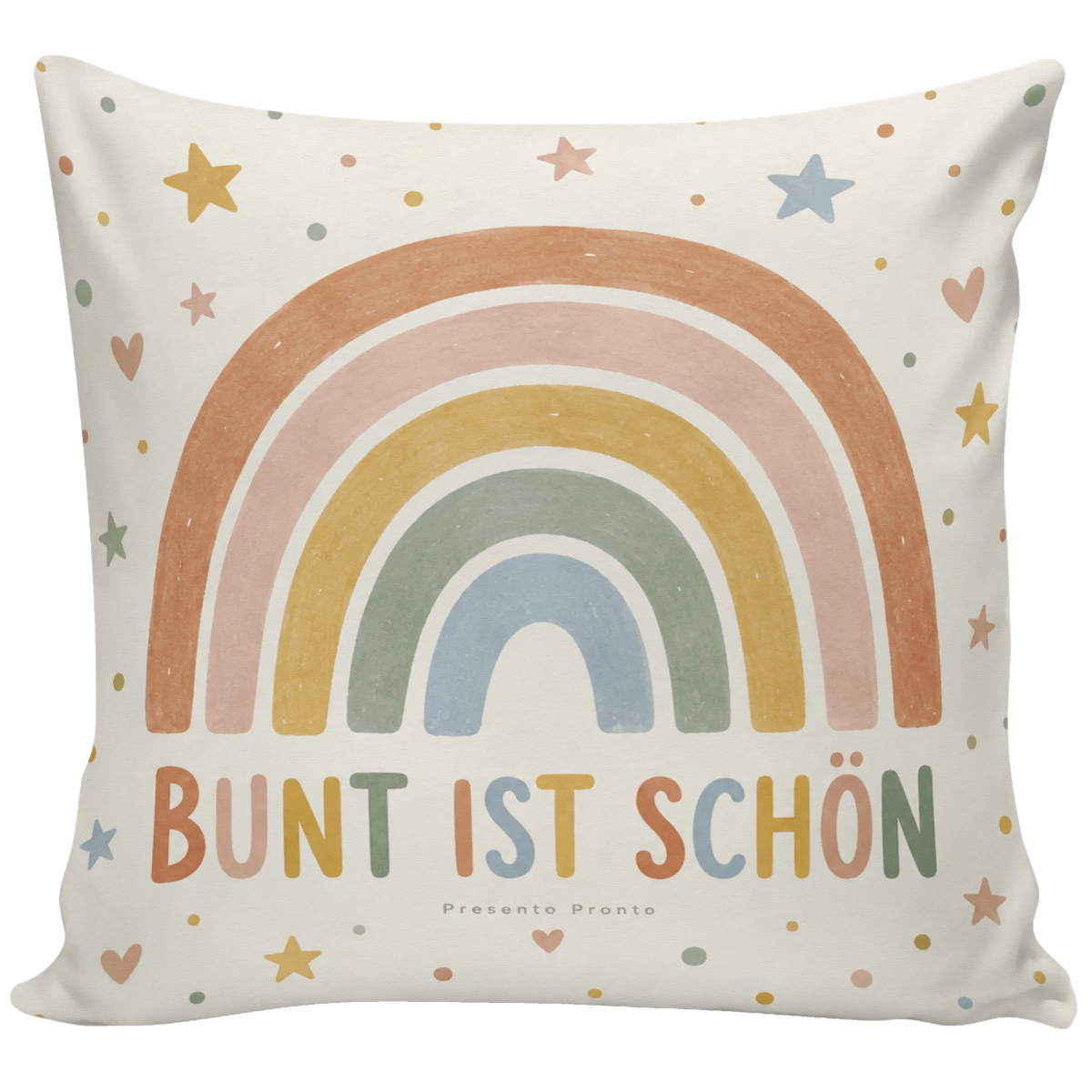 Fröhliches Dekokissen mit Regenbogen für das Kinderzimmer|p:2014530|h:9a59ce2958dbe3694916326f056d4b9b
