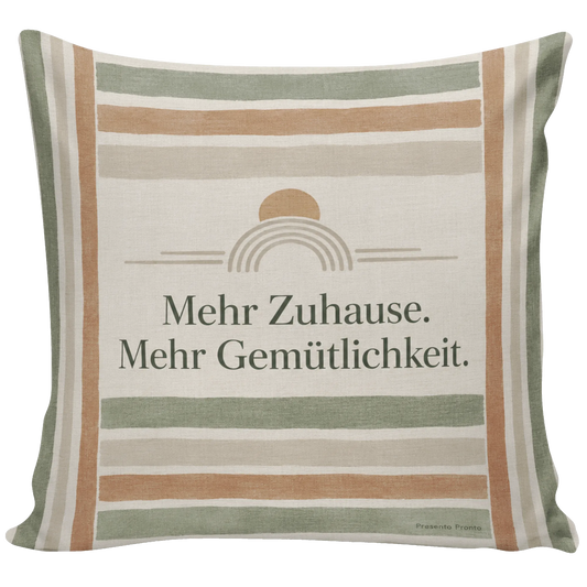 Gemütliches gestreiftes Dekokissen mit Sonne zum Einzug|p:2014531|h:ddddc5bf69c4bcd0a3a1e5bd739aa735