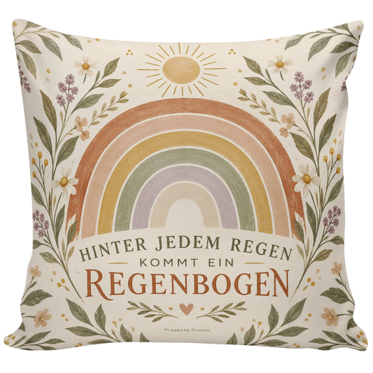 Mutmachendes Dekokissen mit Regenbogen für Freundinnen|p:2014533|h:c5e337e7316e90126c2c520e06a290c4