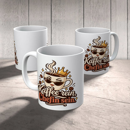 Lustige Kaffeetasse für Chefin mit Krone|p:2014539|h:f95231899c40347fa43b6ca76f47ad76