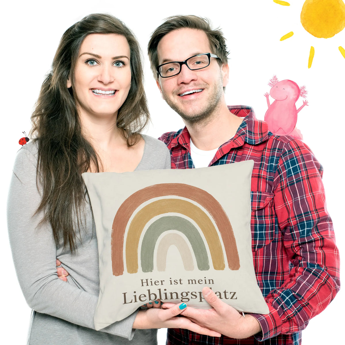 Gemütliches Dekokissen mit Regenbogen in Erdtönen fürs Sofa|p:2014540|h:807a25e52596077f5afe575ddb324abe