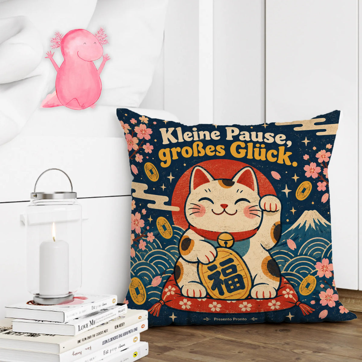 Gemütliches Kissen für Japanfans mit Maneki-neko-Katze|p:2014542|h:102d7eebb3ca19e6aba6e05f4657bdd1