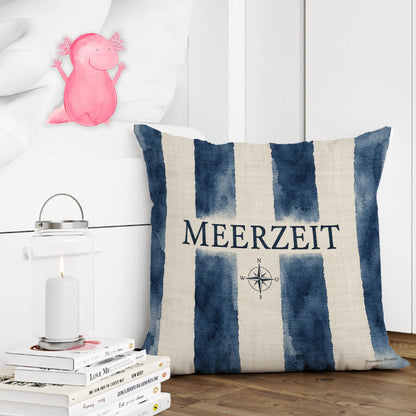 Maritimes gestreiftes Dekokissen für Meeresfans mit Kompassrose|p:2014543|h:015daba46b096803c18cbd4c9bc4c1b2
