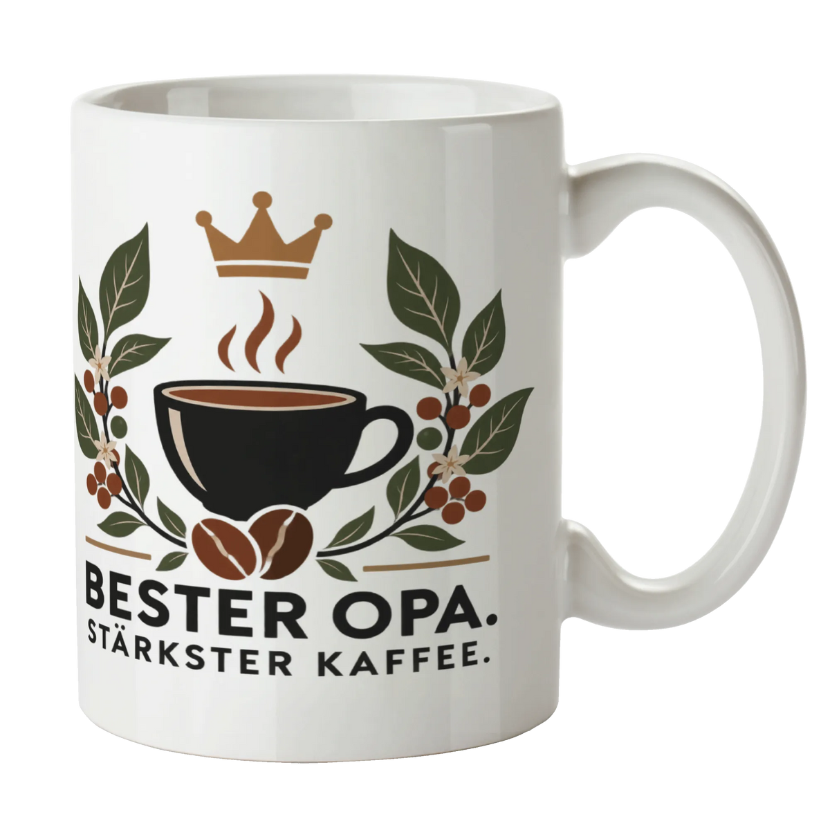 Starke Kaffeetasse für Opa mit Kaffeebohnen und Krone|p:2014552|h:75a75790636bc792debf81032db54af8