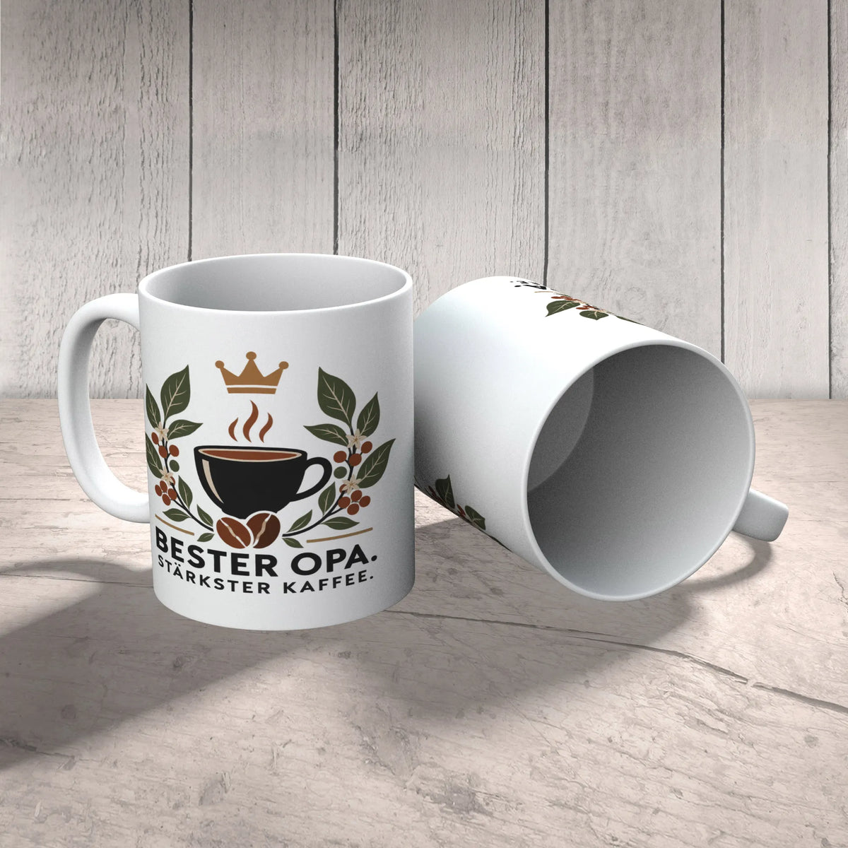 Starke Kaffeetasse für Opa mit Kaffeebohnen und Krone|p:2014552|h:bd95439eeba2be1e6aea370cbfaa3743
