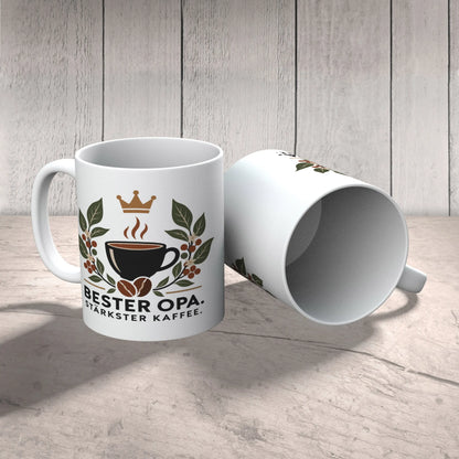 Starke Kaffeetasse für Opa mit Kaffeebohnen und Krone|p:2014552|h:bd95439eeba2be1e6aea370cbfaa3743