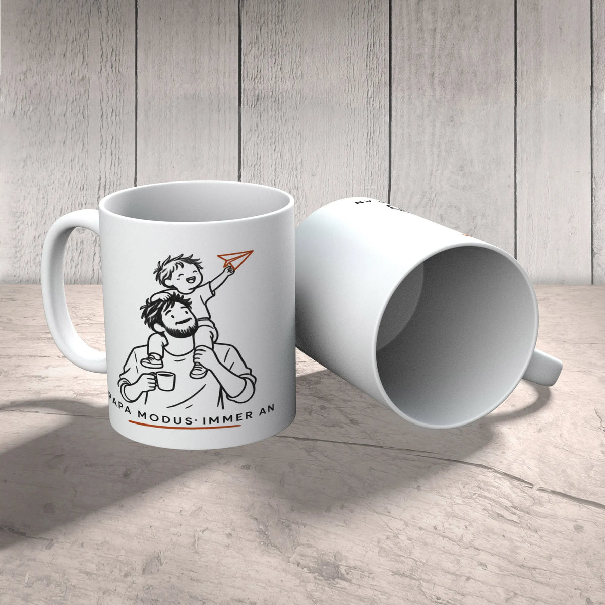 Lustige Tasse für Papa mit Kind auf den Schultern|p:2014554|h:dfef04464cead0970136454ab4d4f5be