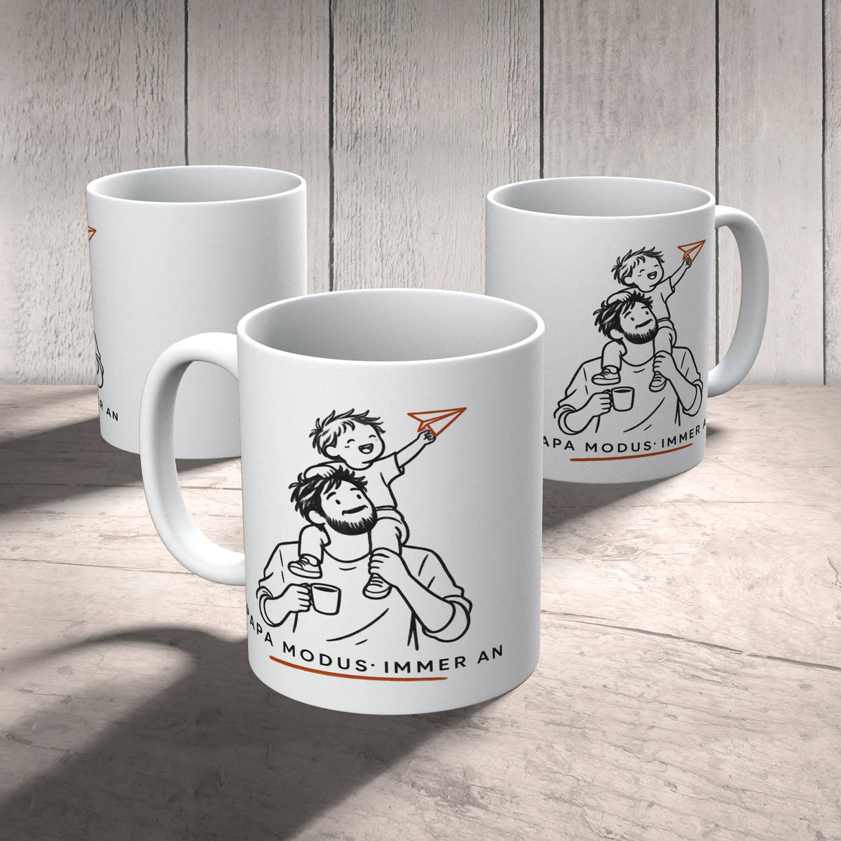 Lustige Tasse für Papa mit Kind auf den Schultern|p:2014554|h:e0bc50af63fa20b48fc276e268acfe63