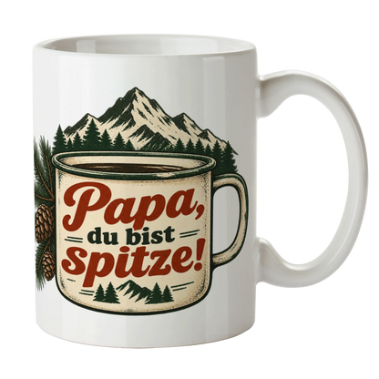 Liebevolle Tasse für Papa mit Campingbecher und Berggipfel|p:2014564|h:7ee6ddab19163ee485d23a4adf45d675