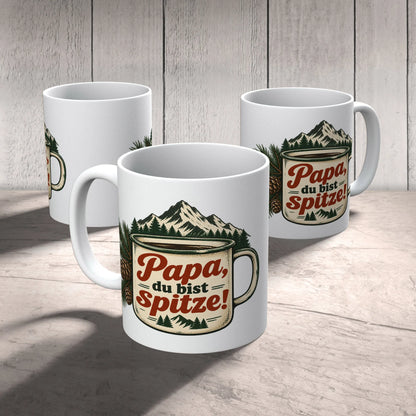 Liebevolle Tasse für Papa mit Campingbecher und Berggipfel|p:2014564|h:25e8fb2d2a36d1dca204c9161c32ebd5