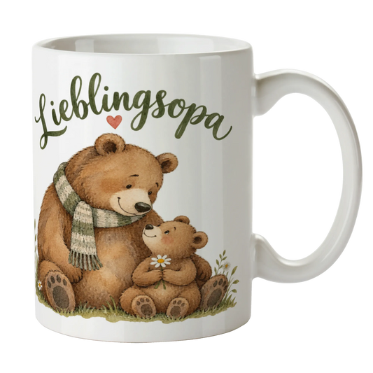 Liebevolle Kaffeetasse für Opa mit Bär und Bärenkind|p:2014567|h:62375e04f0c3feb47bf16b34fcc2798a