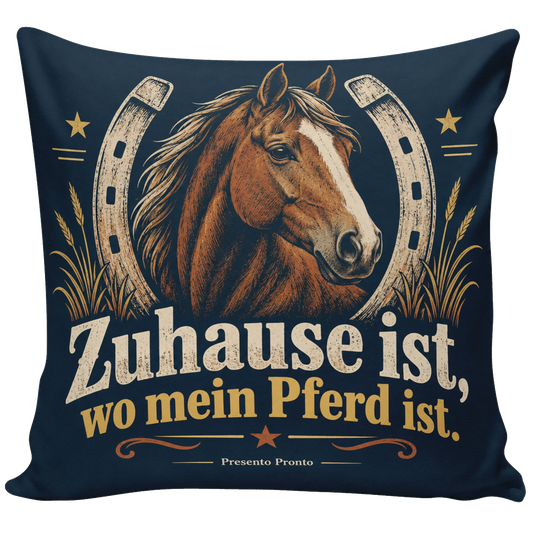 Rustikales Kissen für Pferdefans mit Pferdekopf und Hufeisen|p:2014575|h:db1ebd74643b07b983ba6b5aed7702ed