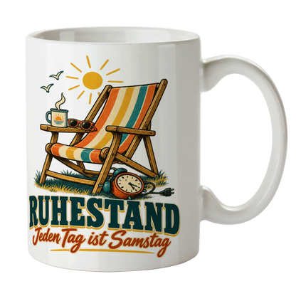 Lustige Tasse zum Ruhestand mit Liegestuhl|p:2014579|h:601d7627bb8aff599ff36f75dbcf9135