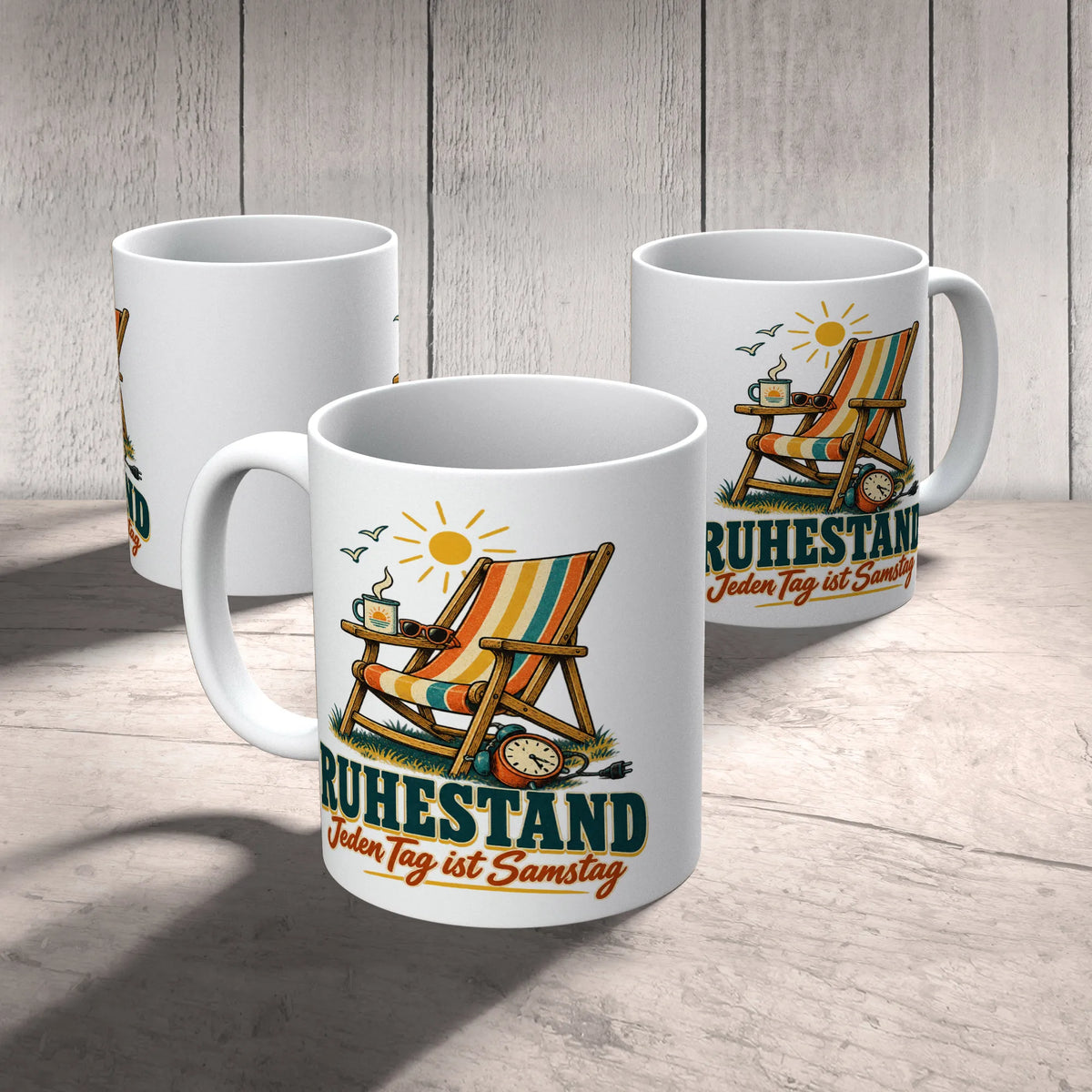 Lustige Tasse zum Ruhestand mit Liegestuhl|p:2014579|h:330daf6872476615a49e76e2fea36a1b