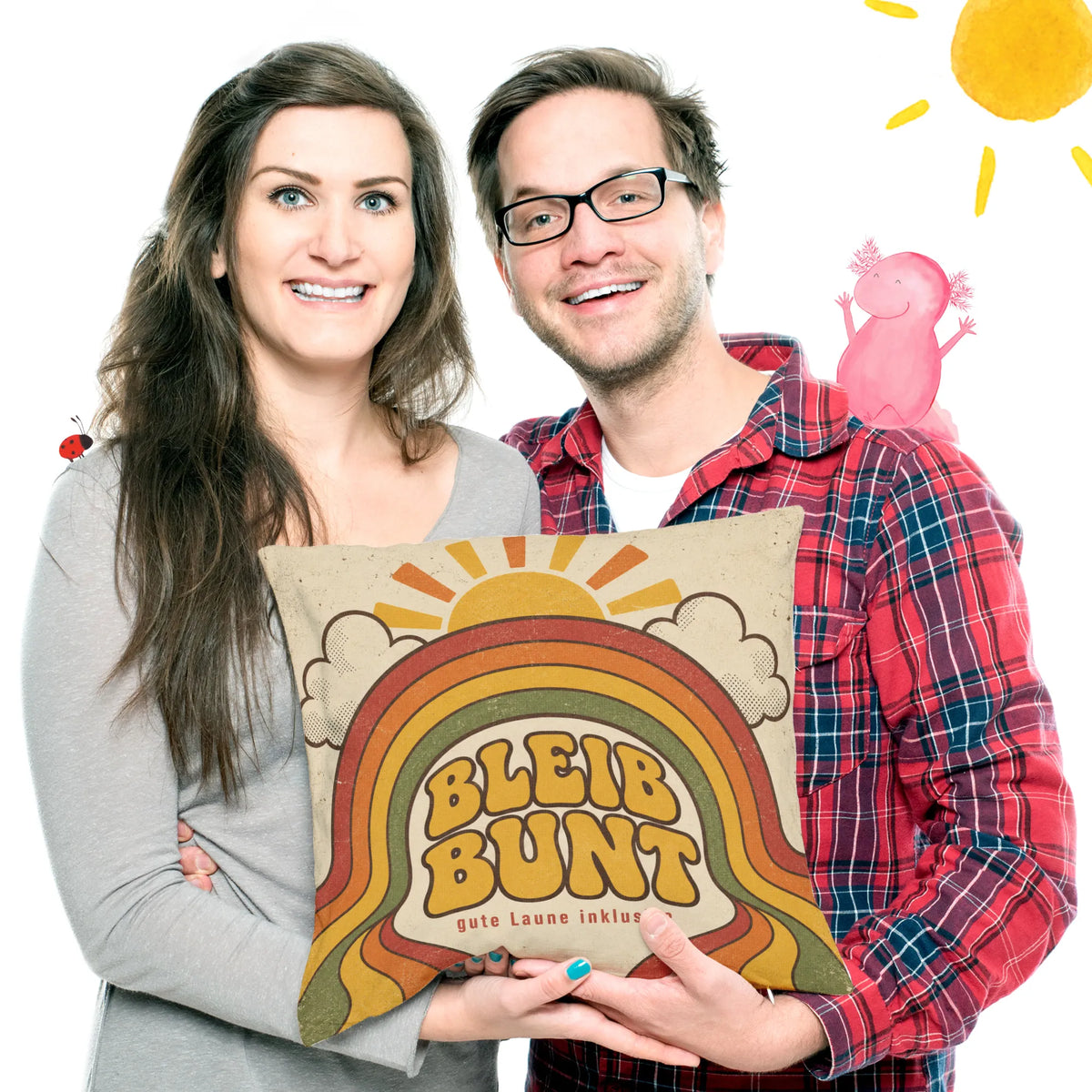 Fröhliches Dekokissen mit Retro-Regenbogen für Kinder|p:2014590|h:d7c09cb30f04d886a67233cef386599c