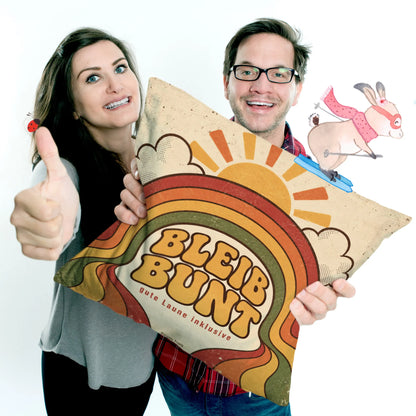 Fröhliches Dekokissen mit Retro-Regenbogen für Kinder|p:2014590|h:305b65aa1394cb47ac7f86fcac7b6396
