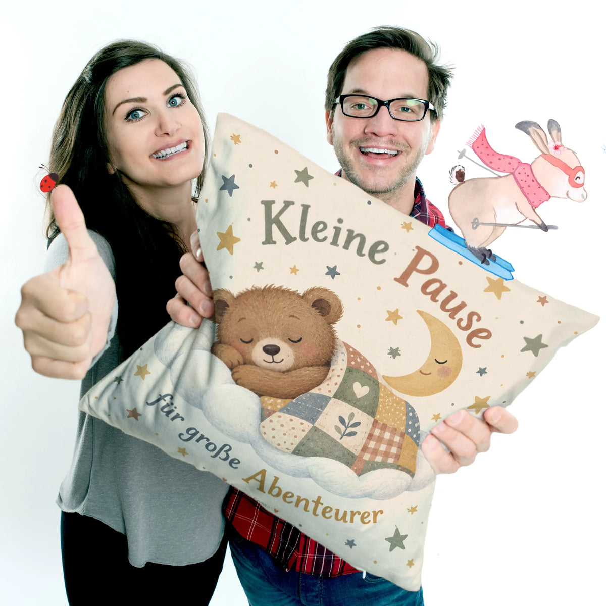 Süßes Kissen für Kinder ab 3 Jahren mit schlafendem Bär|p:2014591|h:6a890f8933b85660ab2a30f2730a77b3