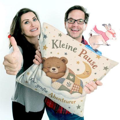 Süßes Kissen für Kinder ab 3 Jahren mit schlafendem Bär|p:2014591|h:6a890f8933b85660ab2a30f2730a77b3