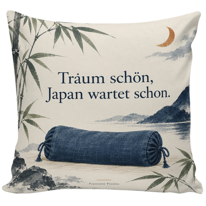 Gemütliches japanisches Kopfkissen für Japanfans mit Bambus und Halbmond|p:2014600|h:885bb73b8f3c16105a2048d27962e787