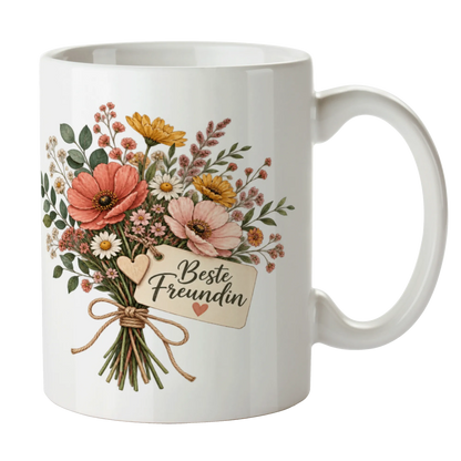 Herzliche Tasse für die beste Freundin mit Wildblumenstrauß|p:2014605|h:16edaaaf6c7b2e64d1c6d3b77051cc07