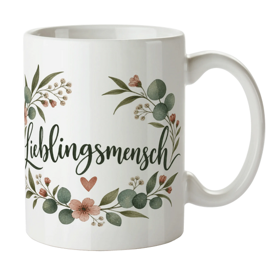 Herzliche Tasse für den Lieblingsmenschen mit Blumenschmuck|p:2014609|h:0501e0f828291ba795b053c802cad851