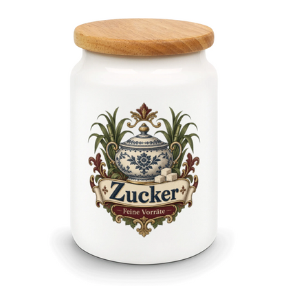 Elegante antike Zuckerdose für die Küche mit Zuckerrohr|p:2014611|h:fdce4b6bf40e6b06227be5f8b153d915