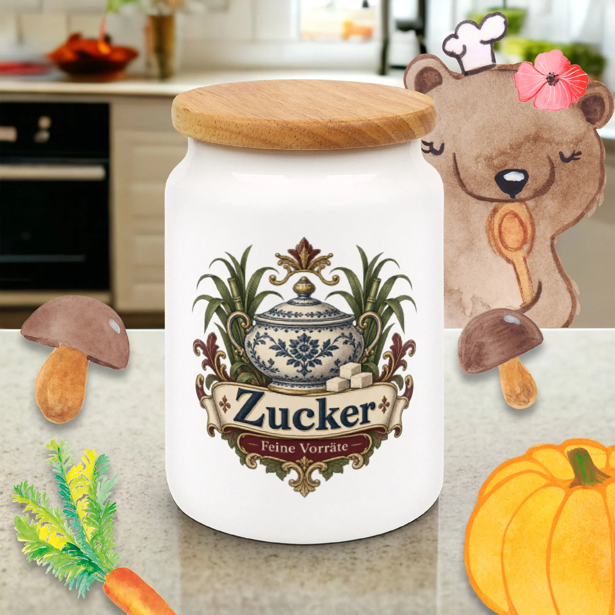 Elegante antike Zuckerdose für die Küche mit Zuckerrohr|p:2014611|h:553749526022694742bfdc5c65e75aa5