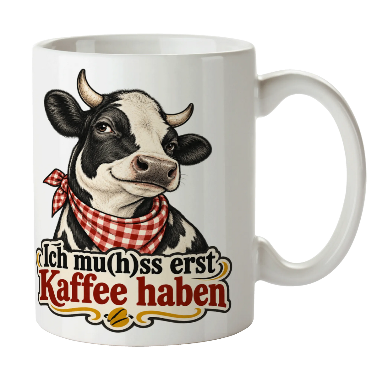 Lustige Kuh-Tasse für Kaffeefans mit Halstuch|p:2014612|h:e33598fd1eff3d4a3864e55676a8e1b3