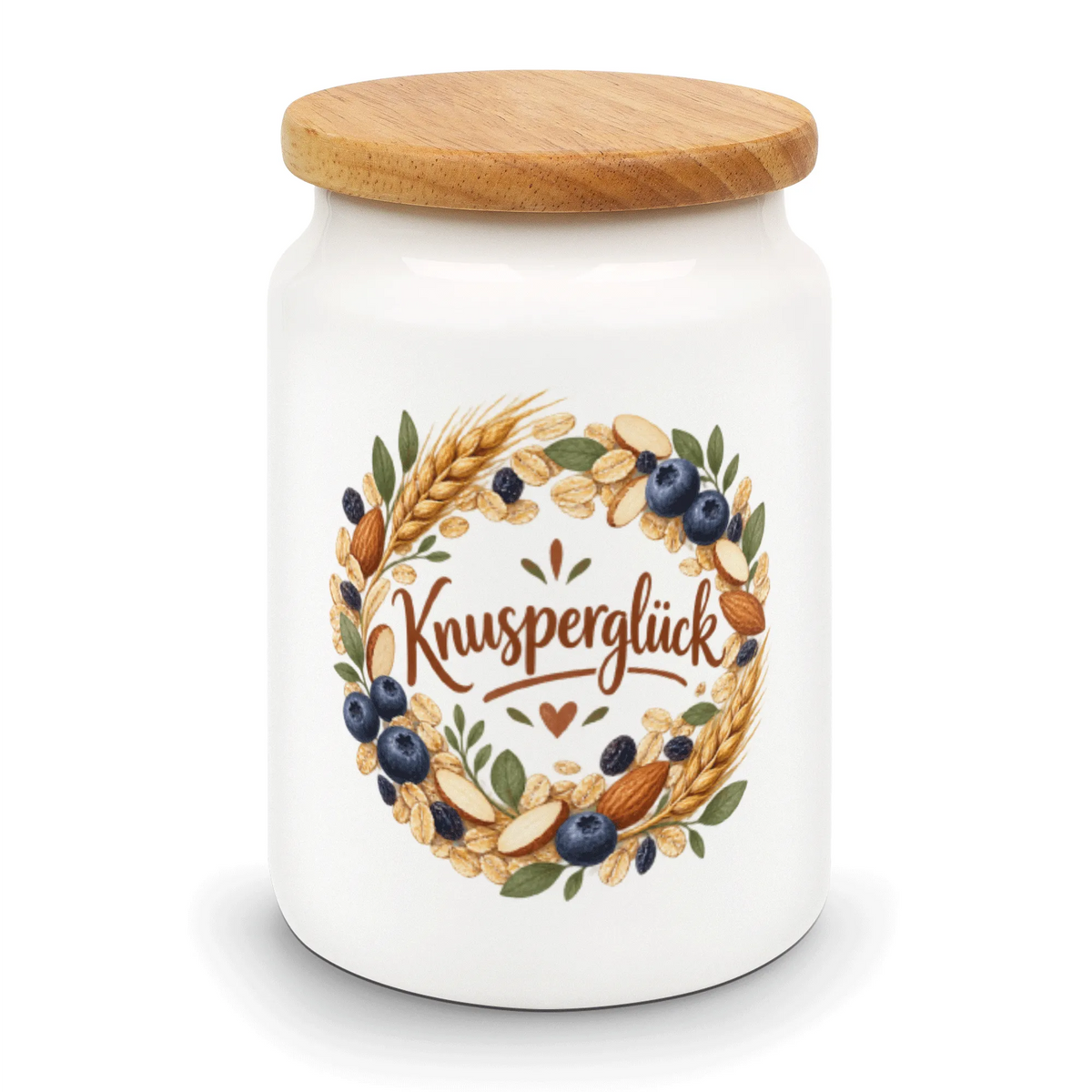 Fröhliche Vorratsdose für Müsli mit Kranz aus Zutaten|p:2014616|h:f8e6aaad8dcbec73889db2640d706072