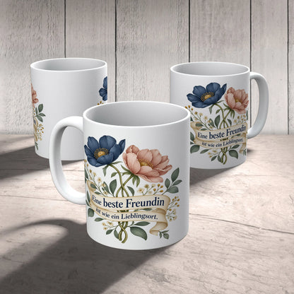 Elegante Tasse für die beste Freundin mit Blumen|p:2014619|h:235589a9a739033b8a62b89c79cbe313
