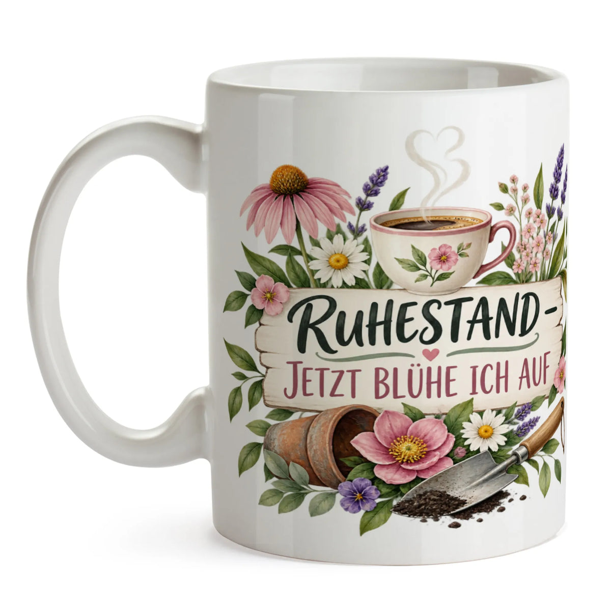Schöne Tasse zum Ruhestand mit Wildblumen|p:2014620|h:3749d0255a1704e5afc32ec0ebe55abe