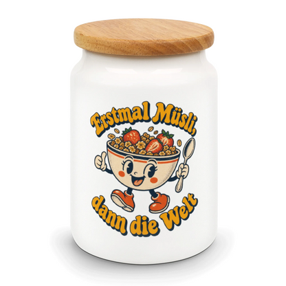 Lustige Vorratsdose für Müsli-Fans mit lächelnder Schale|p:2014621|h:20d5fae8c07b7b8b7ee4eb5a991c3c6d