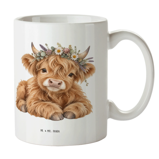 Süße Kuh-Tasse für Tierliebhaber mit Blumenkrone|p:2014622|h:1491db1e48e8e26324fd59f8cd3fefb6