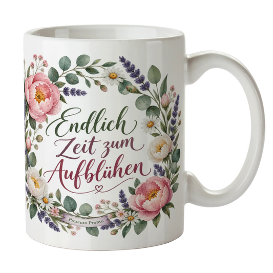 Elegante Tasse zum Ruhestand mit Blumenkranz|p:2014640|h:abd48ccecf1631a9d03d009598fd08d4