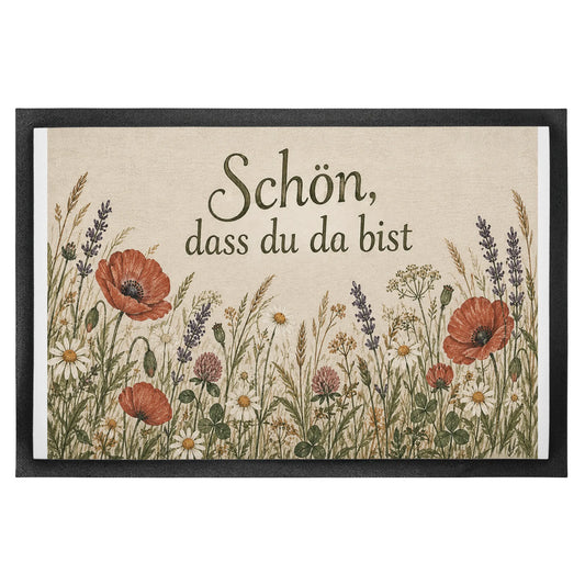 Herzliche Fußmatte mit Wildblumen zum Einzug|p:2014643|h:f00571786c2d93630b94b0e3011bcd6c