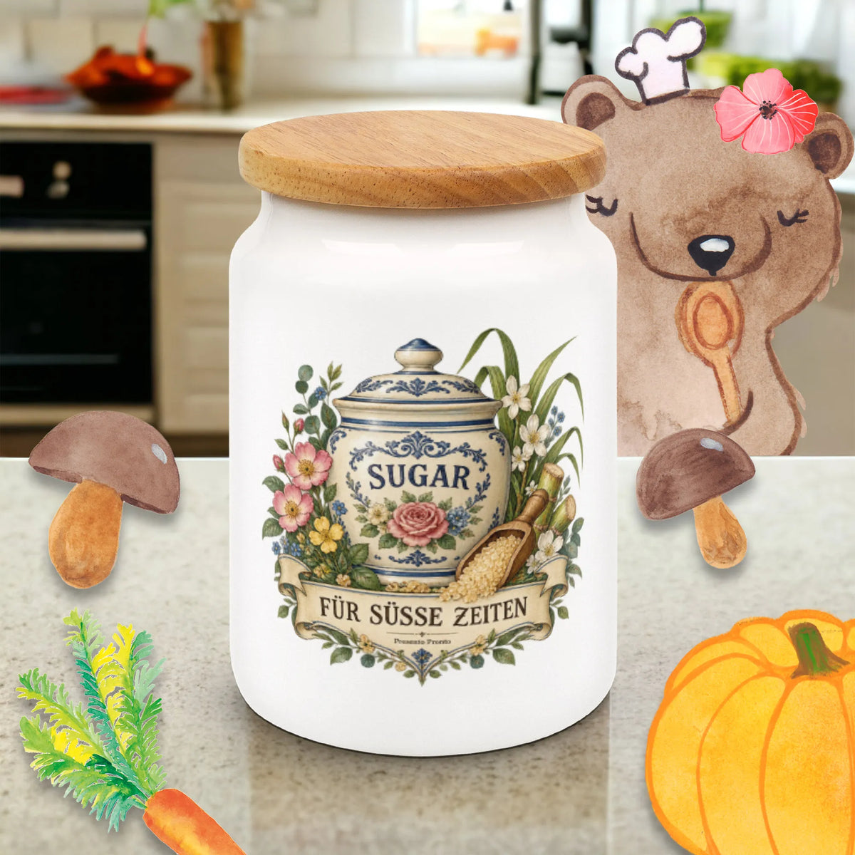 Romantische Vintage-Zuckerdose mit Wildblumen für Kaffeeliebhaber|p:2014645|h:aa66868a372b1bc35956f81e678d9b4b