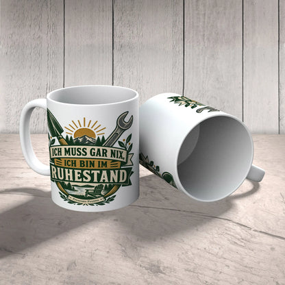 Lustige Tasse für Rentner mit gekreuzten Gartenwerkzeugen|p:2014651|h:c6f4ed032788ab3fd880e410822c6381