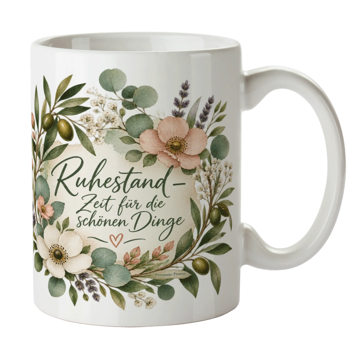 Elegante Tasse für Rentner zum Ruhestand mit Wildblumen|p:2014661|h:2d06e672e1e31c323807f1f4a93a80f4