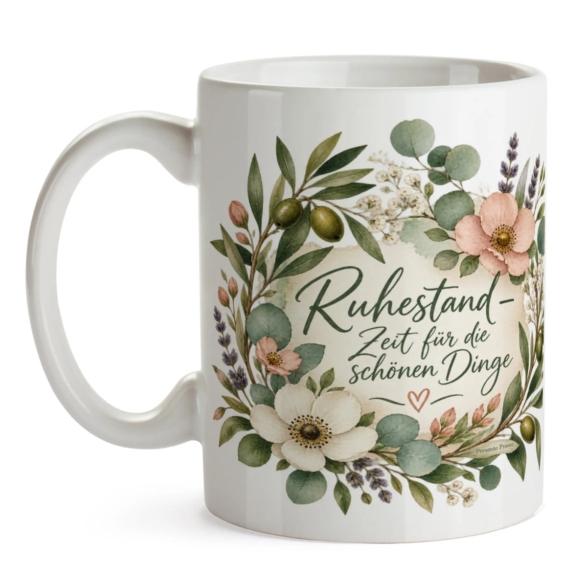 Elegante Tasse für Rentner zum Ruhestand mit Wildblumen|p:2014661|h:9c30ee079f7b88c63c78e2df6761ba82