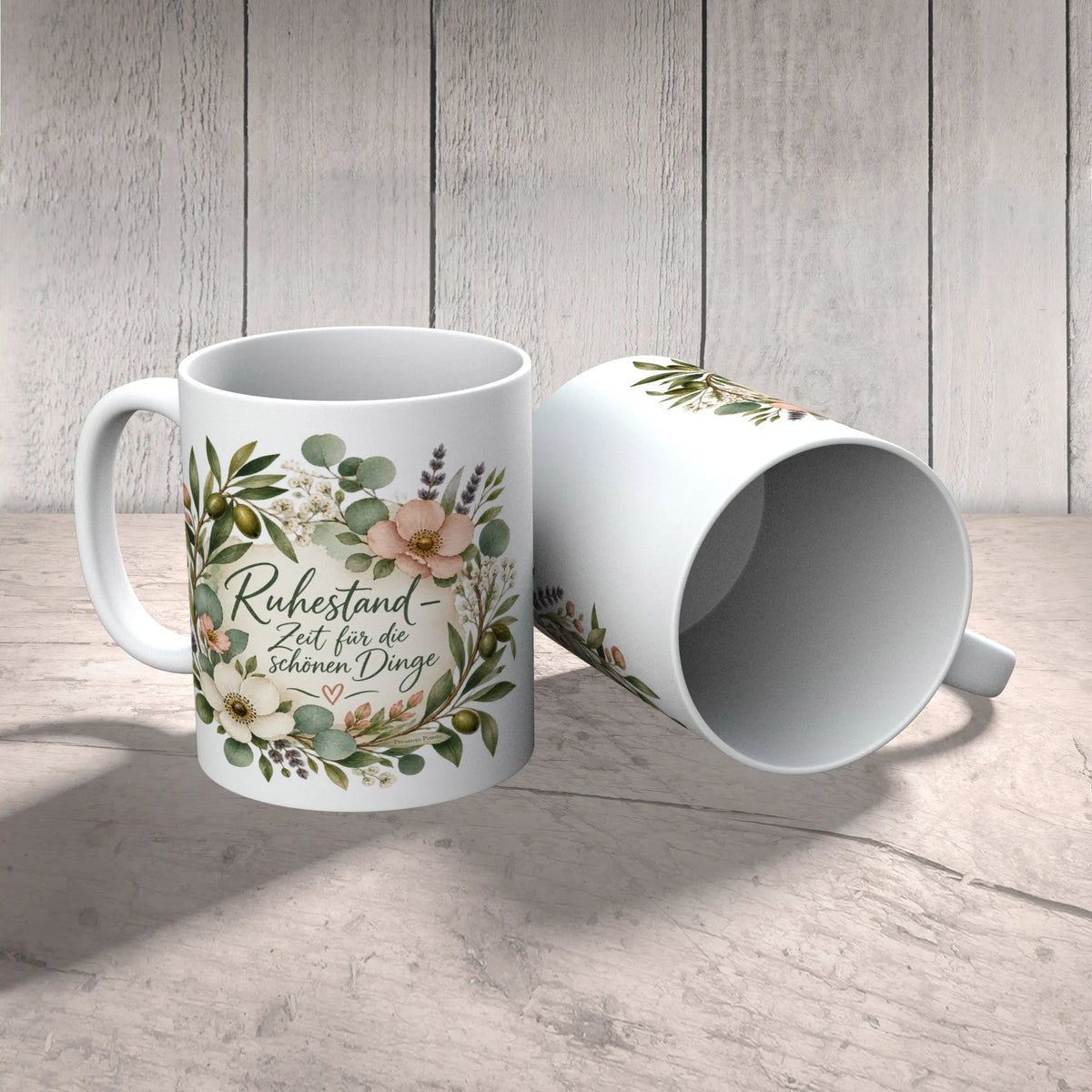 Elegante Tasse für Rentner zum Ruhestand mit Wildblumen|p:2014661|h:4121f205df4392ca5b70fb875e7251ed