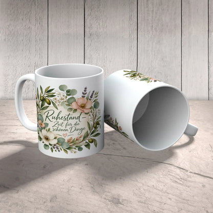 Elegante Tasse für Rentner zum Ruhestand mit Wildblumen|p:2014661|h:4121f205df4392ca5b70fb875e7251ed