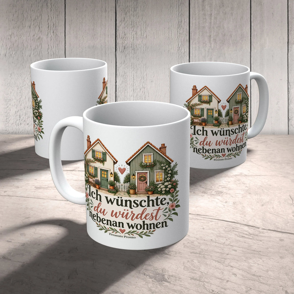 Liebevolle Tasse für Herzensmenschen Ich wünschte du würdest nebenan wohnen|p:2014664|h:c7215d0254b0a24d9f9282a061c6666d