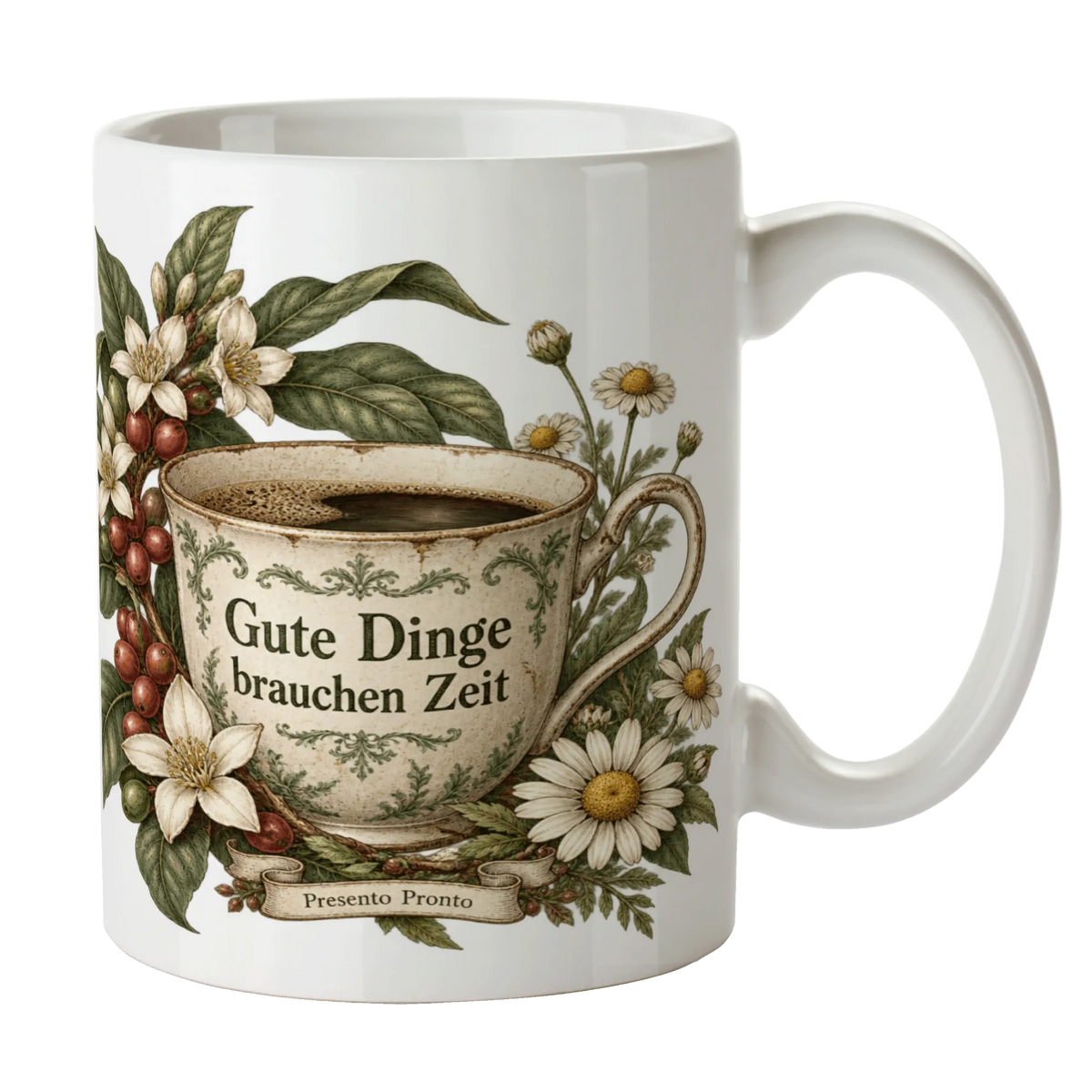 Nostalgische Vintage Tasse für Kaffeeliebhaber mit Kaffeeblüten|p:2014665|h:ecbe69c7bb54dbca0d486a9e6a83b038