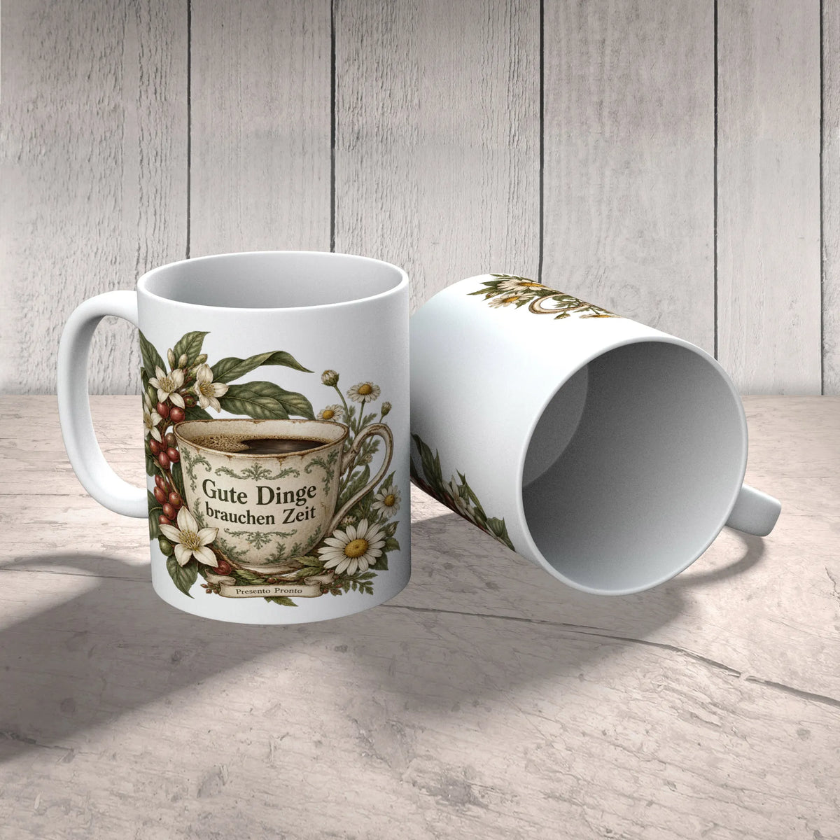 Nostalgische Vintage Tasse für Kaffeeliebhaber mit Kaffeeblüten|p:2014665|h:7ab85a5e5befca3223f8634092a890c8