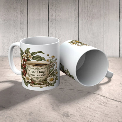 Nostalgische Vintage Tasse für Kaffeeliebhaber mit Kaffeeblüten|p:2014665|h:7ab85a5e5befca3223f8634092a890c8