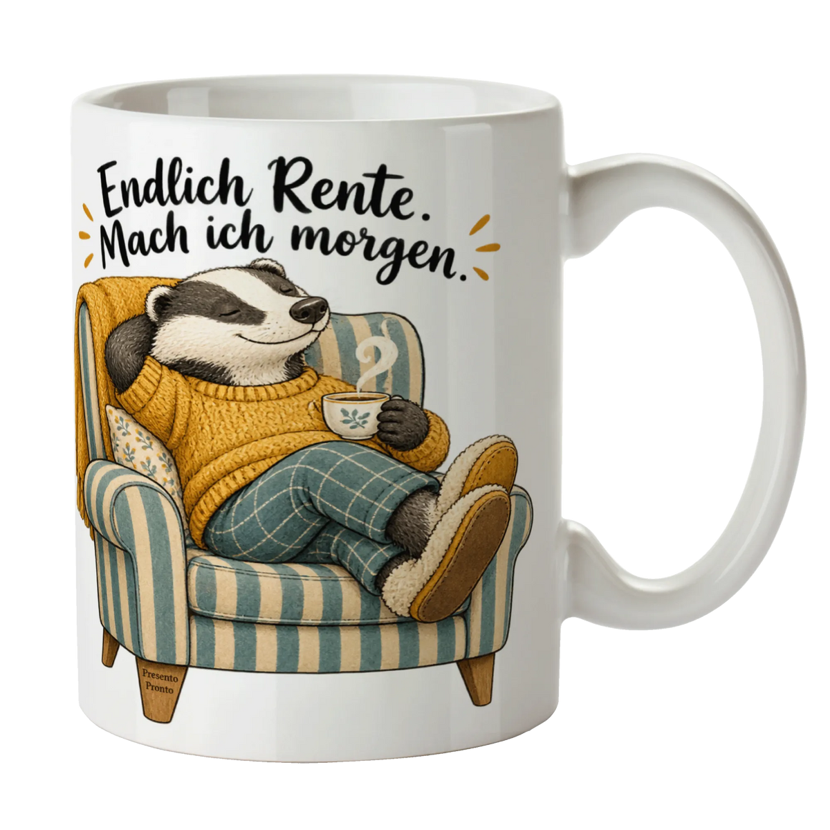 Lustige Tasse für Rentner mit entspanntem Dachs|p:2014666|h:18fd7cebe9bfde02044ba93450bea763