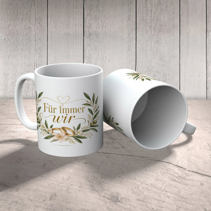 Elegante Tasse zur Hochzeit mit Brautpaar|p:2014667|h:571d4e4ebb5bd047ad7870a00c09999b